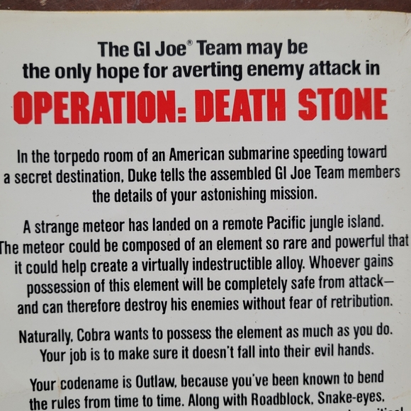 GI Joe - Operation: Death Stone - Choose Your Own Adventure Book Great Condition - Picture 6 of 8